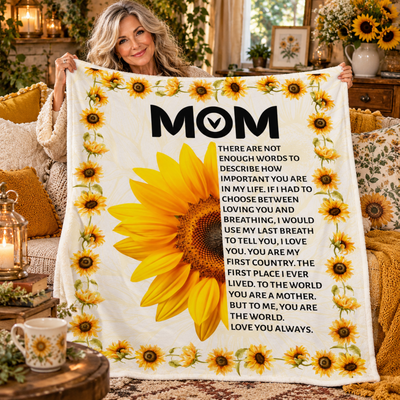 Dear Mom There Are Not Enough Words – Jersey Fleece Blanket