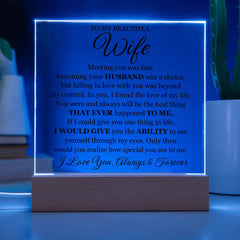 To My Beautiful Wife (Printed) – Acrylic Square