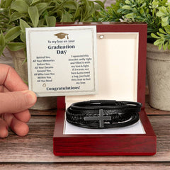 To My Boy Graduation Memories (Love You Forever) – Cross Bracelet