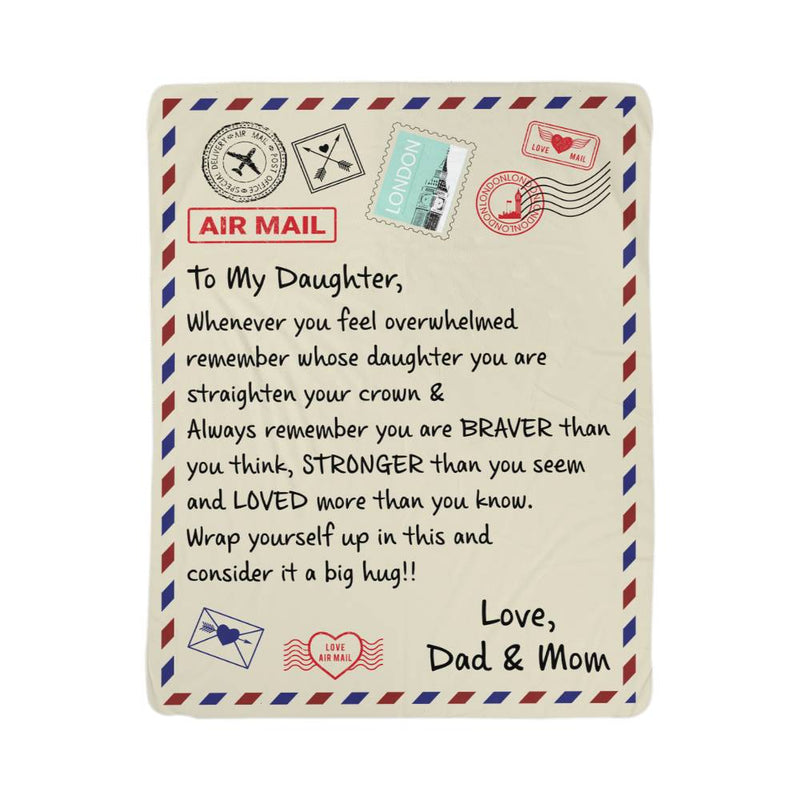 To My Daughter Loved (From Dad & Mom) – Sherpa Fleece Blanket