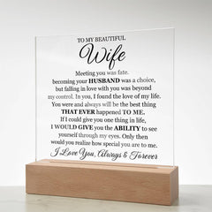 To My Beautiful Wife (Printed) – Acrylic Square
